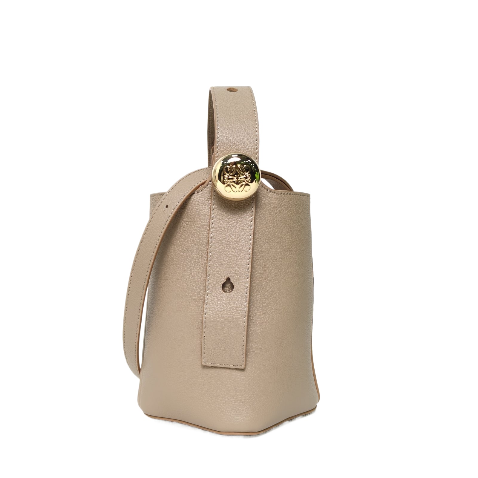 Loewe Bucket 13cm in Grey Leather