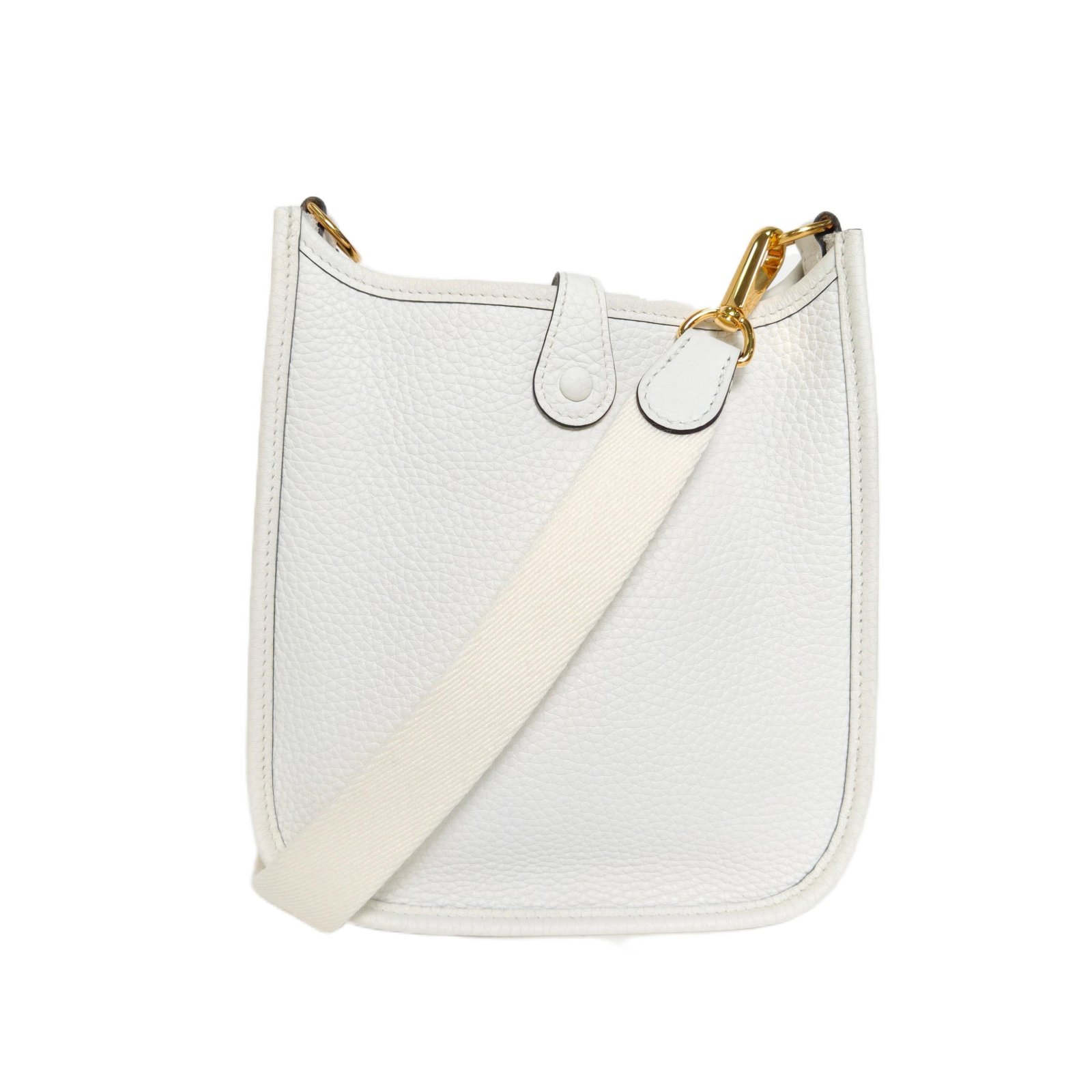 HERMES Evelyne Mini 16 in White TC Leather