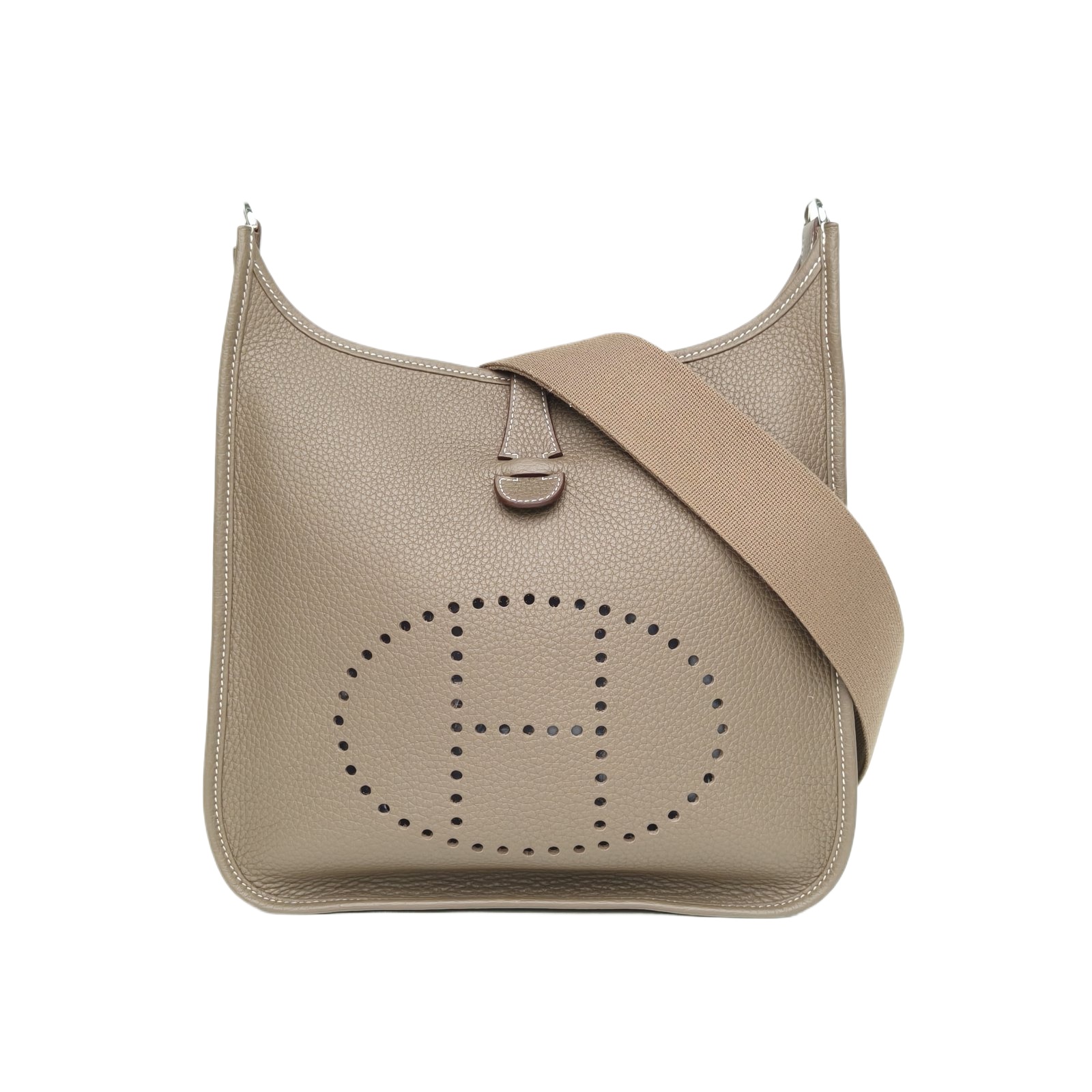 HERMES Evelyne TPM 29 Bag in Etoupe Clemence Leather