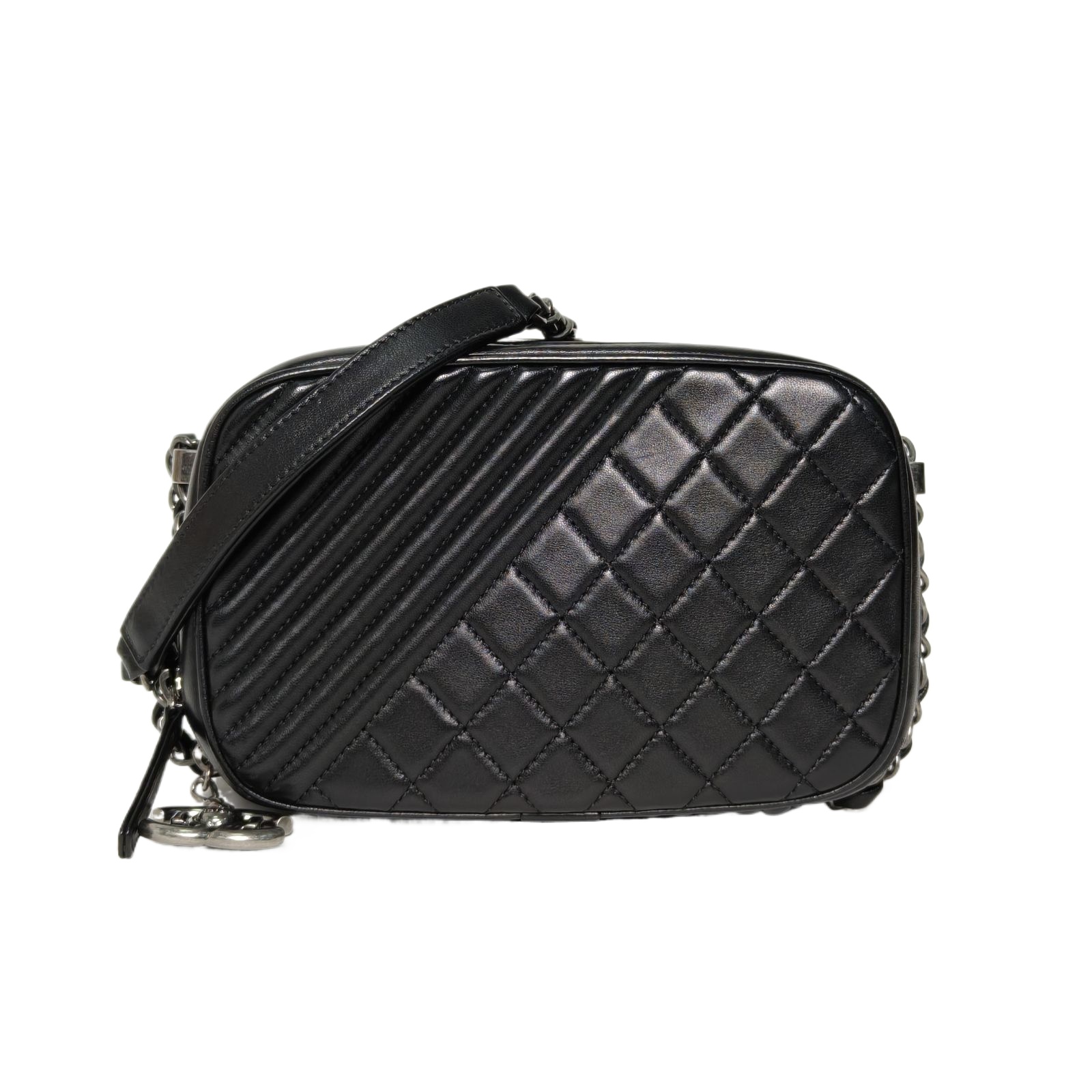 Chanel Camera Bag Small 19cm in Black Quilted Leather