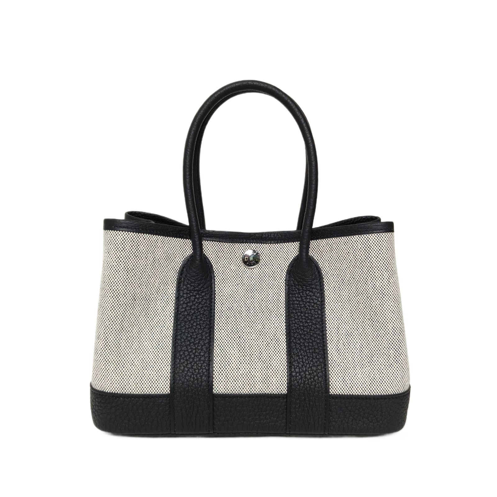HERMES Garden Party 23 Bag in Black Negonda Canvas and Leather