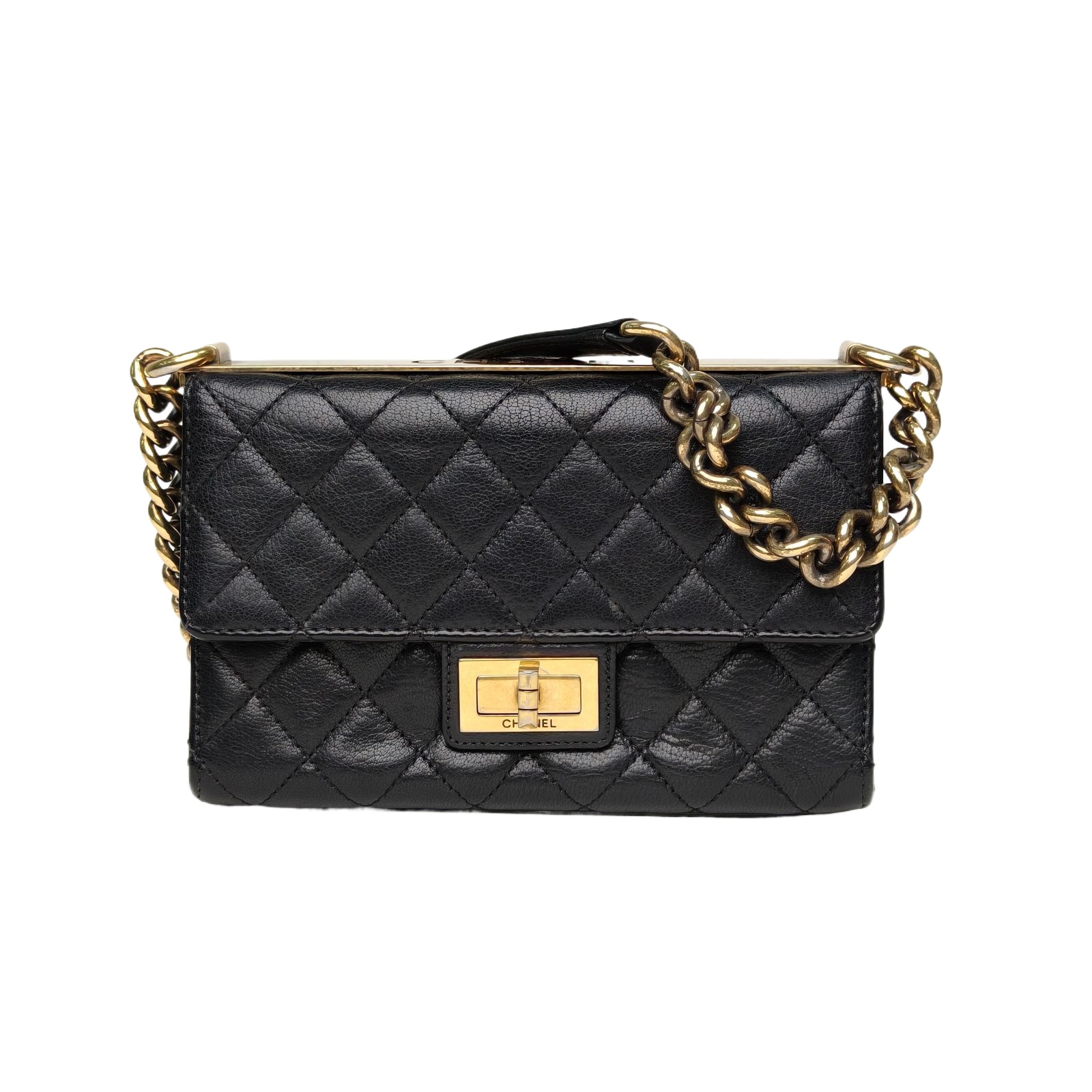 Chanel Trendy CC Small 2.55 Bag in Black Quilted Leather