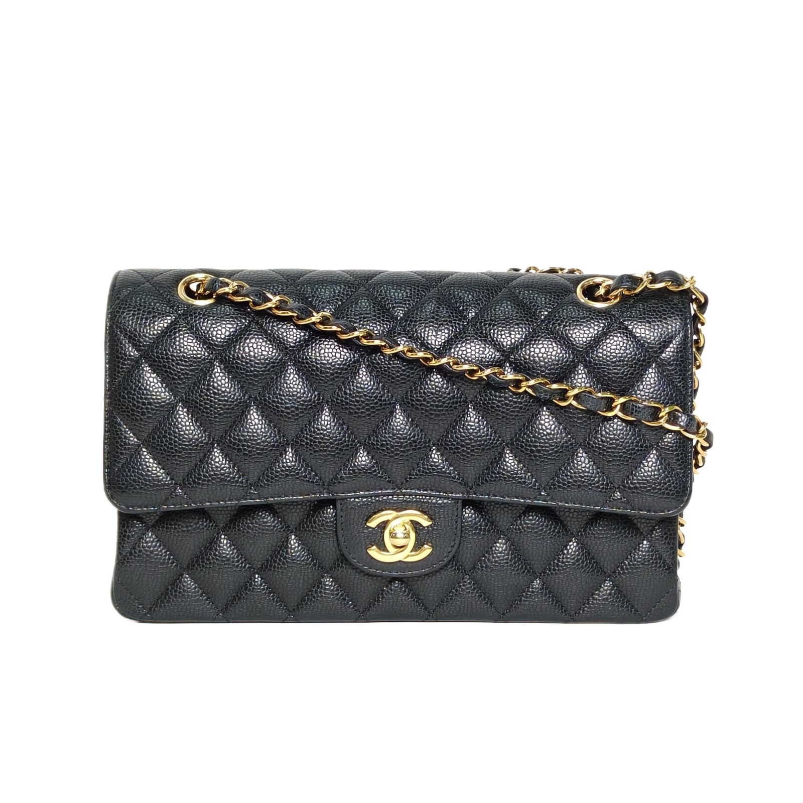 Chanel Medium CF Flap Bag 25.5cm in Black Quilted Leather