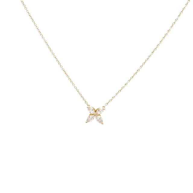 TIFFANY & CO. Victoria Four-Leaf Clover Pendant Necklace With Diamonds 18K Pink Gold