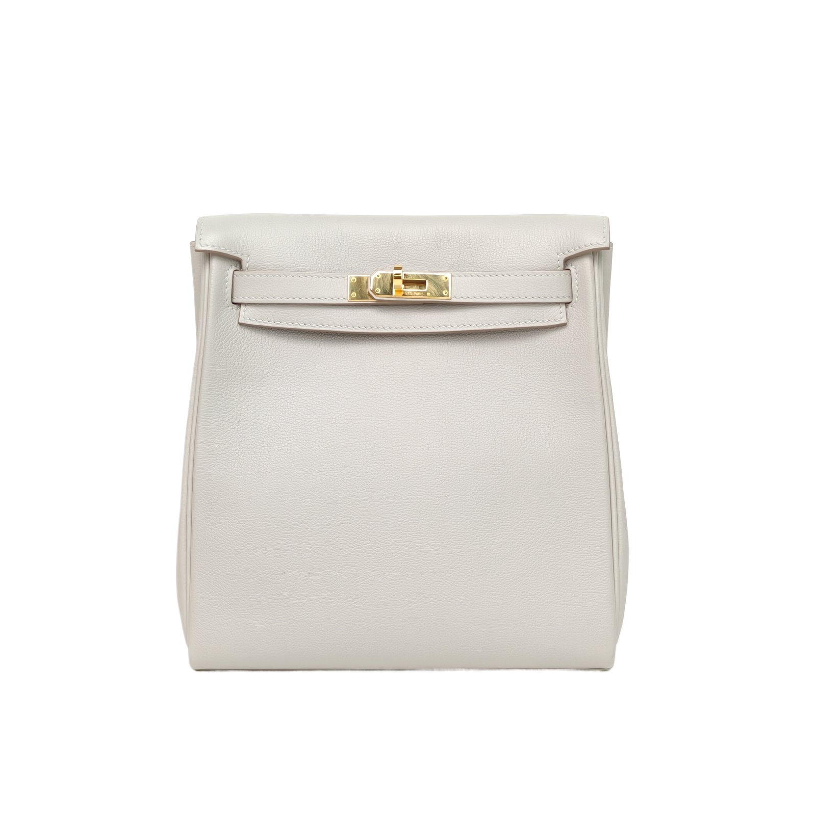 HERMES Kelly Ado PM Backpack in Gris Perle Evercolor Leather