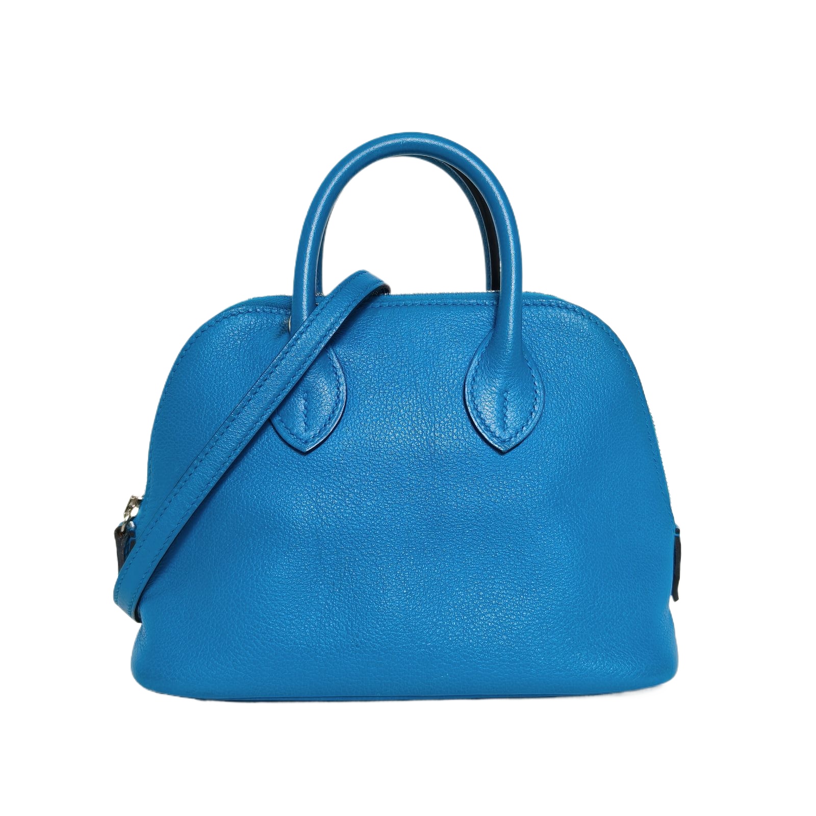 HERMES Bolide Mini 19 Bag in Bleu Zellige Evercolor Leather