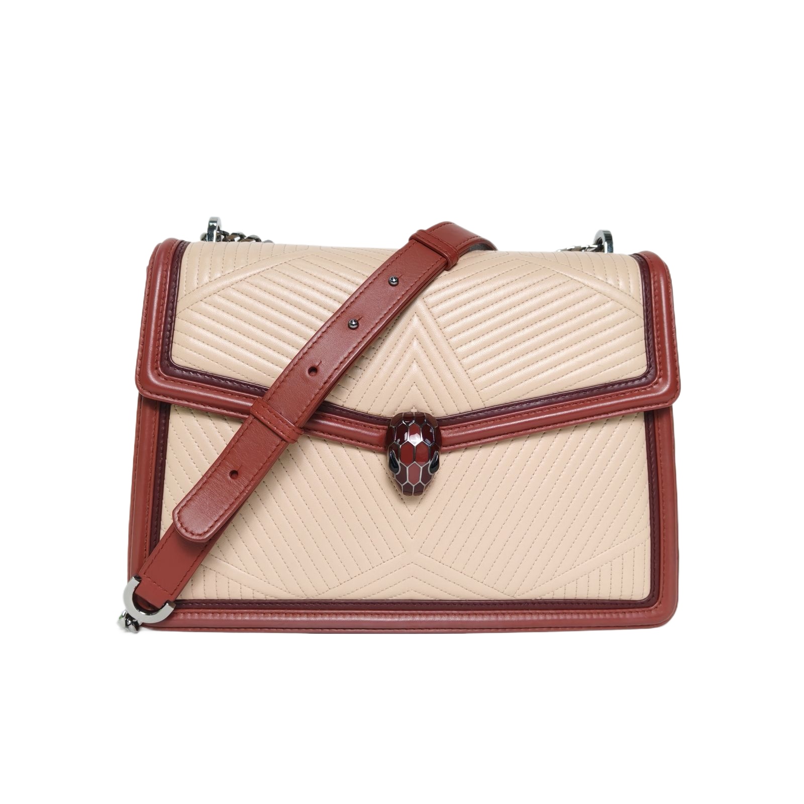 Bvlgari Serpenti Forever Medium 28 Bag in Two-Tone Leather