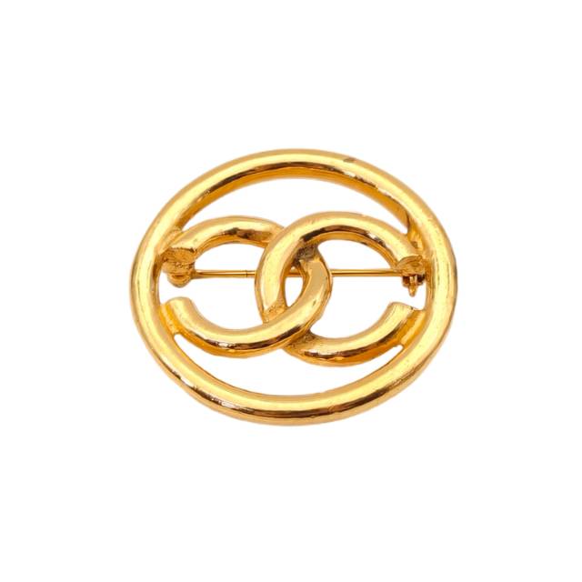 CHANEL Double C Brooch Alloy