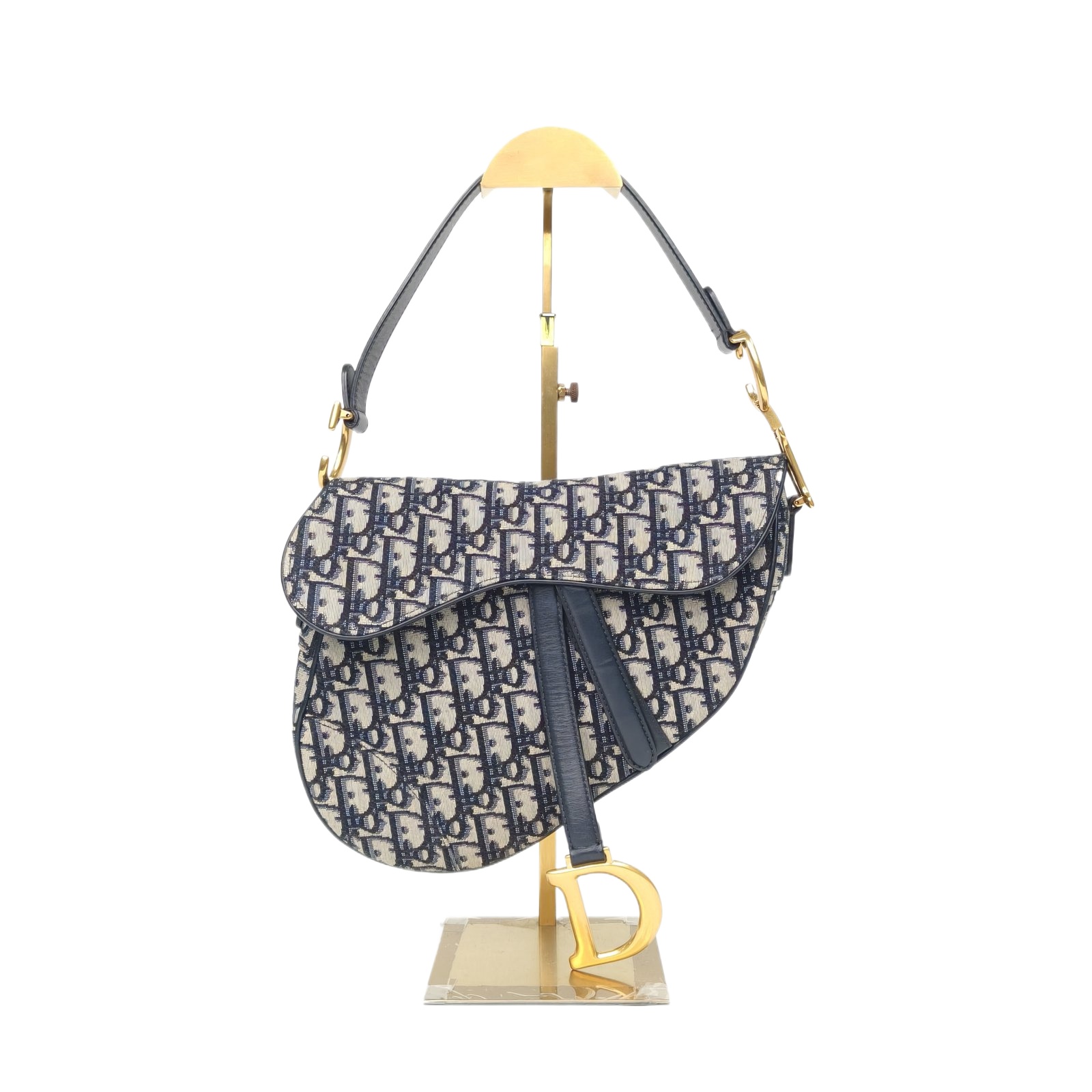 Dior SADDLE Medium 25.5cm Black Monogram Canvas