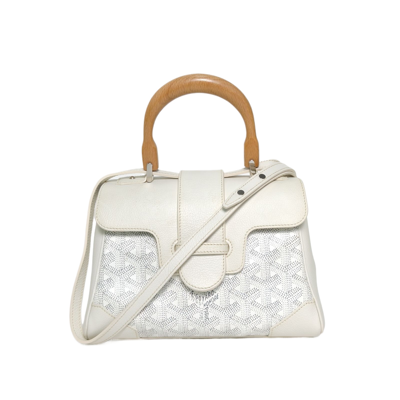 Goyard SAIGON Mini 20 White Leather/PVC