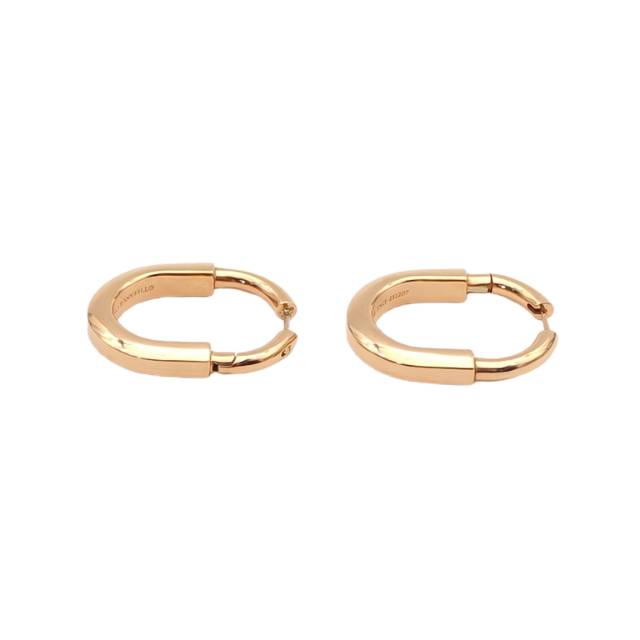 TIFFANY & CO. Lock Hoop Earrings 18K pink gold