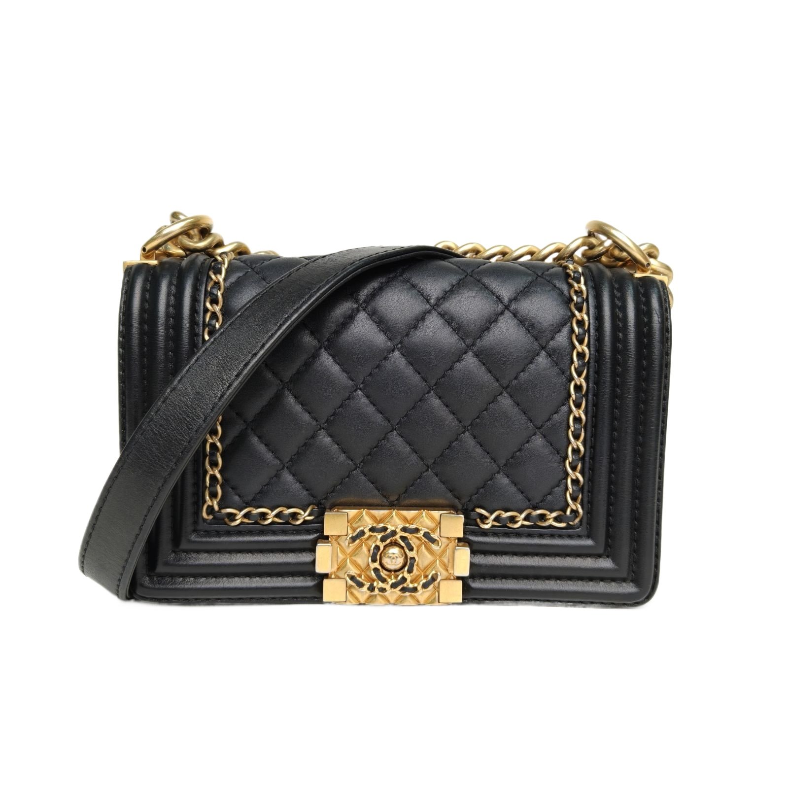 Chanel Leboy Small 20.5cm Black Quilted Leather