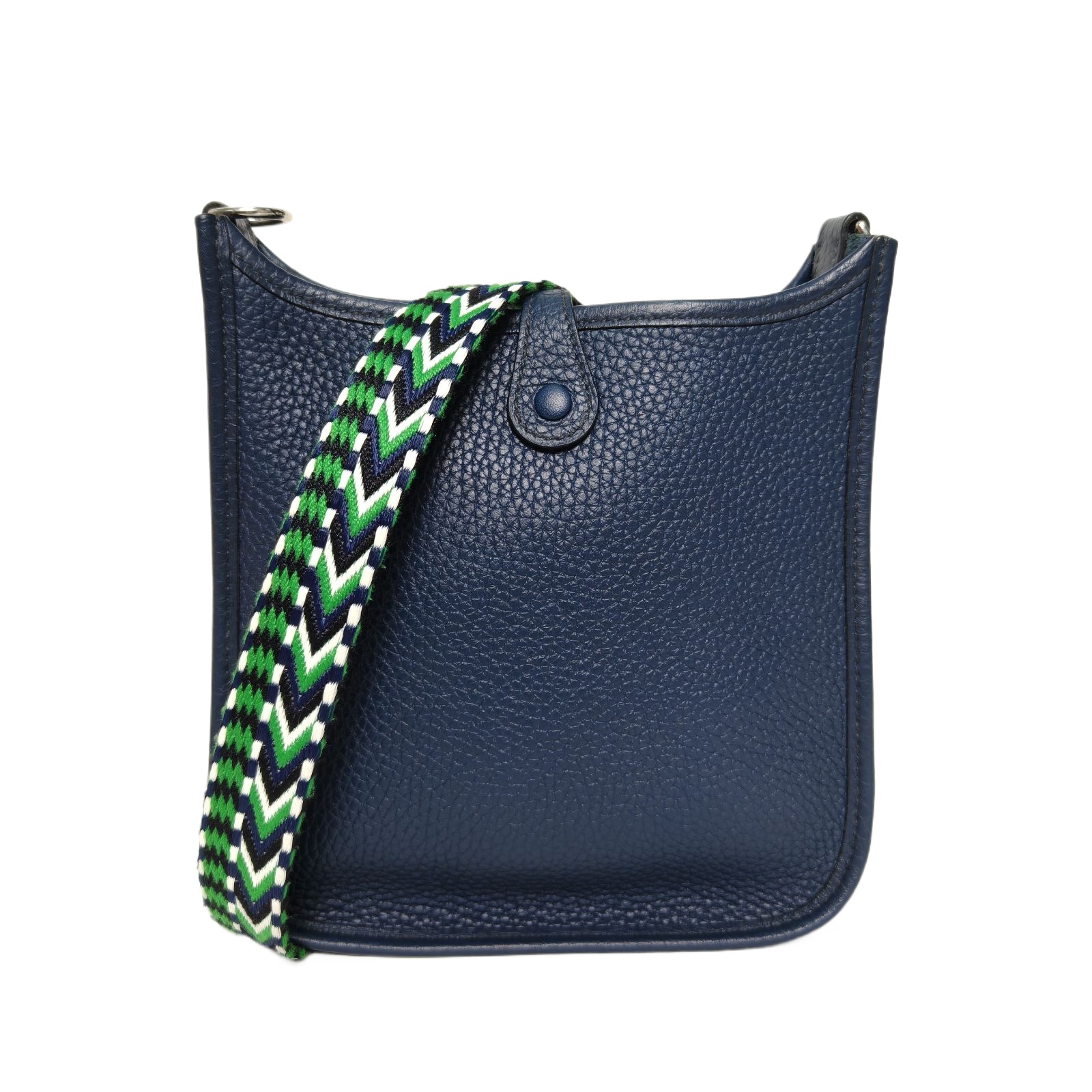 Hermes Evelyne Mini 16cm 7P Bleu Prusse Clemence Leather