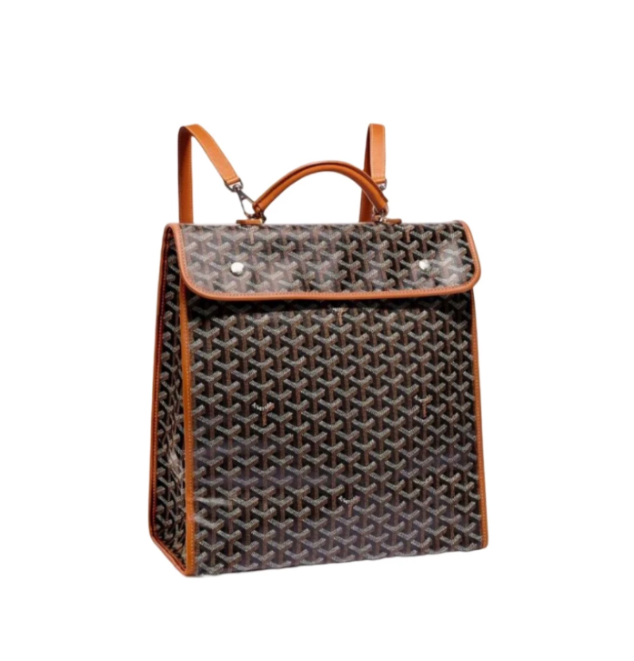 Goyard Leger Backpack 34 Brown Coated Canvas