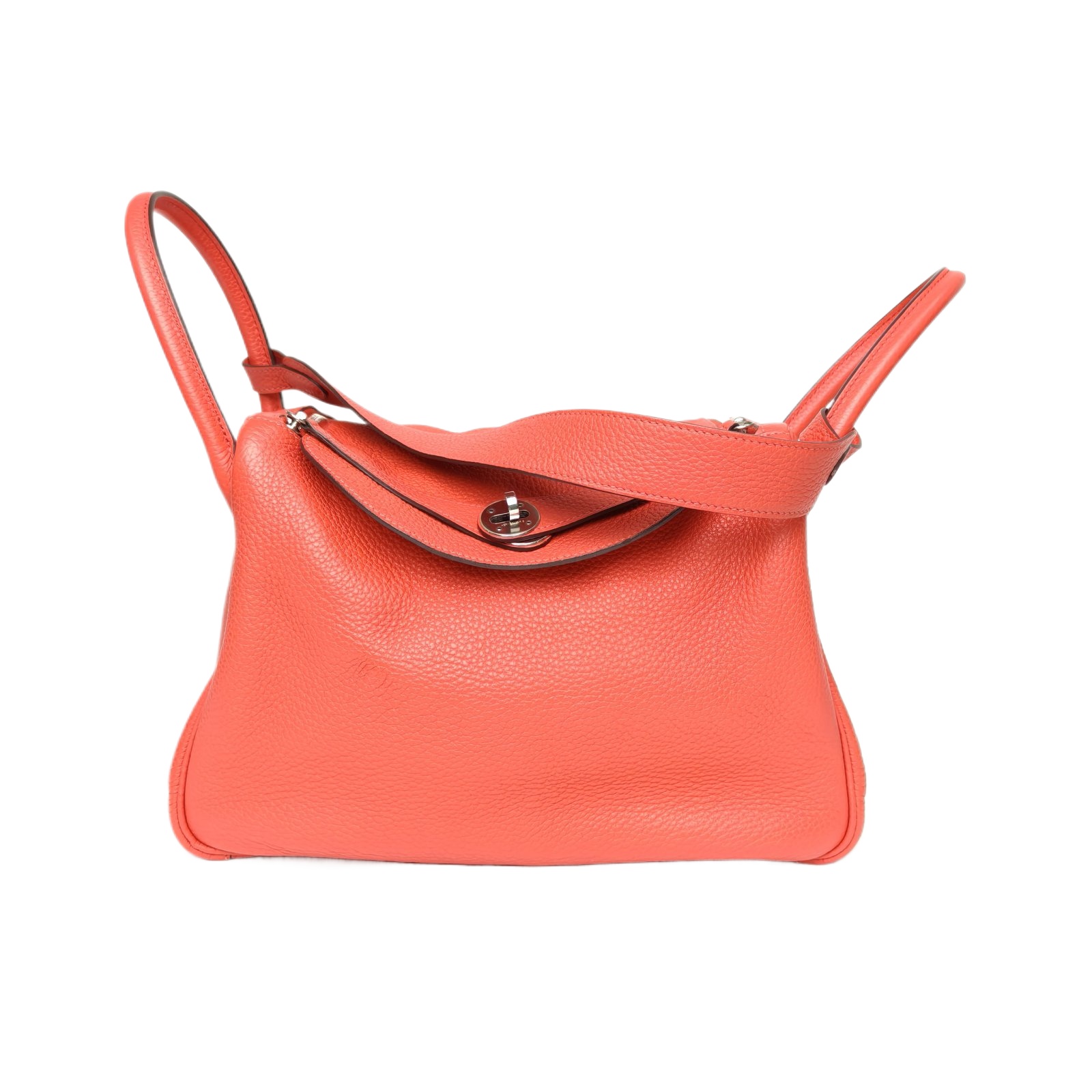 HERMES Lindy 30 5X Rouge Piment TC Leather