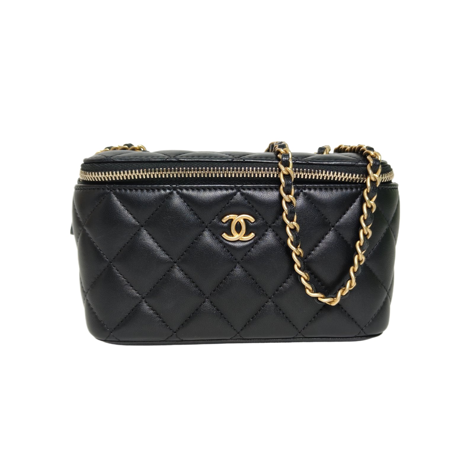 Chanel Vanity Case 16.5cm Black Leather