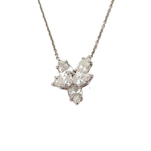 HARRY WINSTON Diamond Cluster Necklace platinum