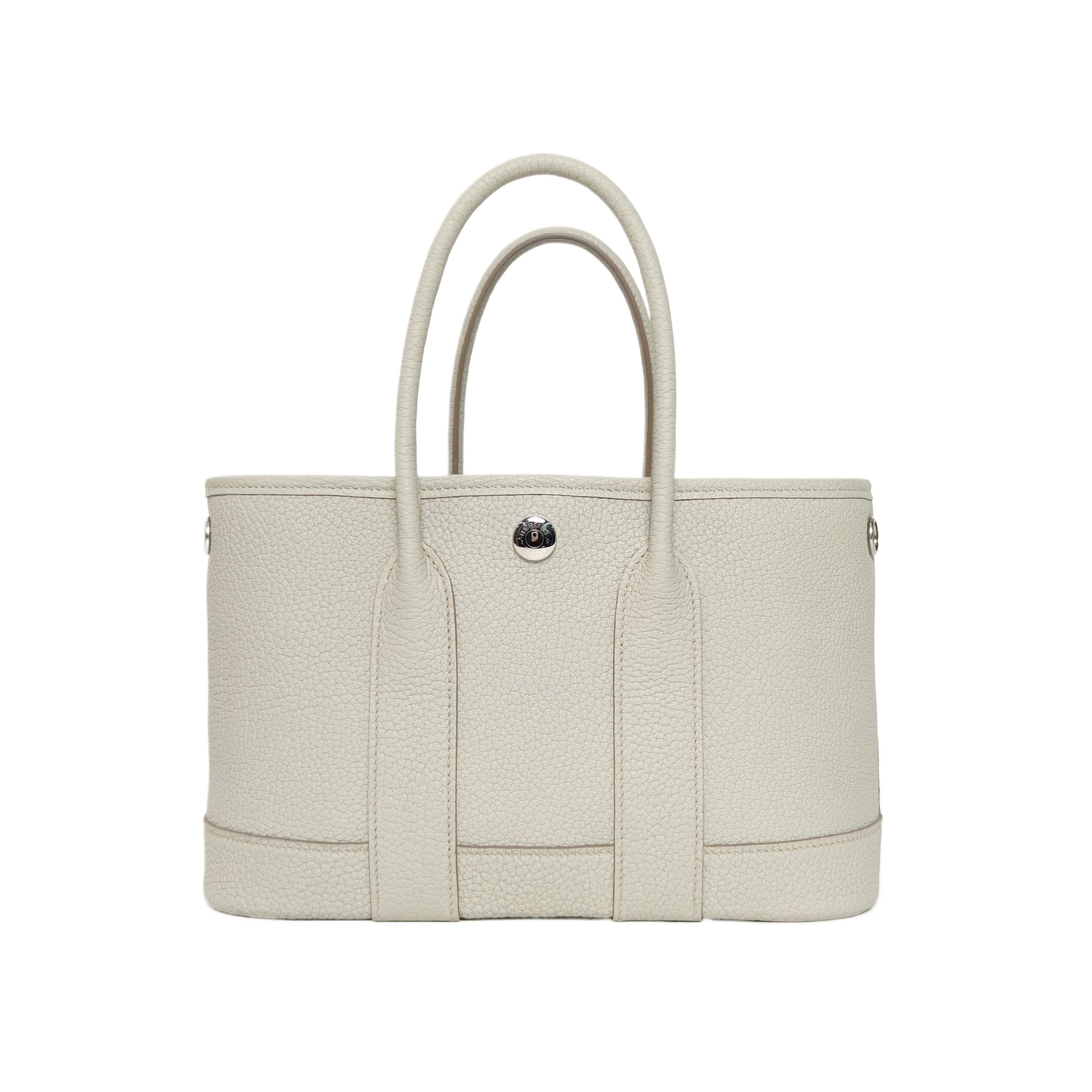 HERMES Mini Garden Party 23 White Negona Leather