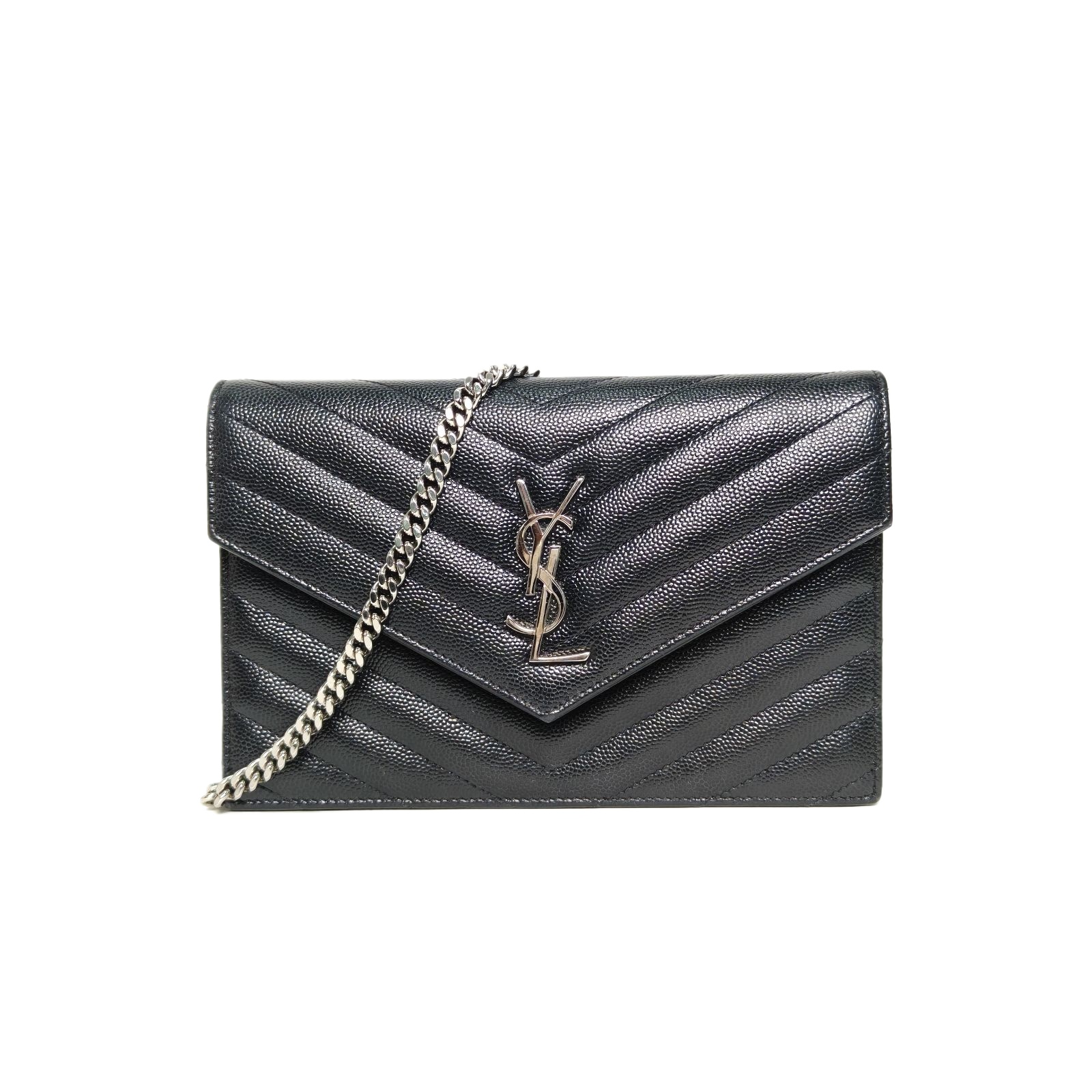 Saint Laurent CASSANDRA WOC 19 Black Leather