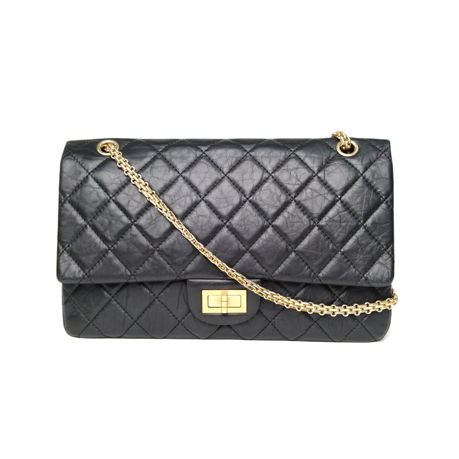 Chanel 2.55 Maxi Flap Bag 31.5cm Black Leather
