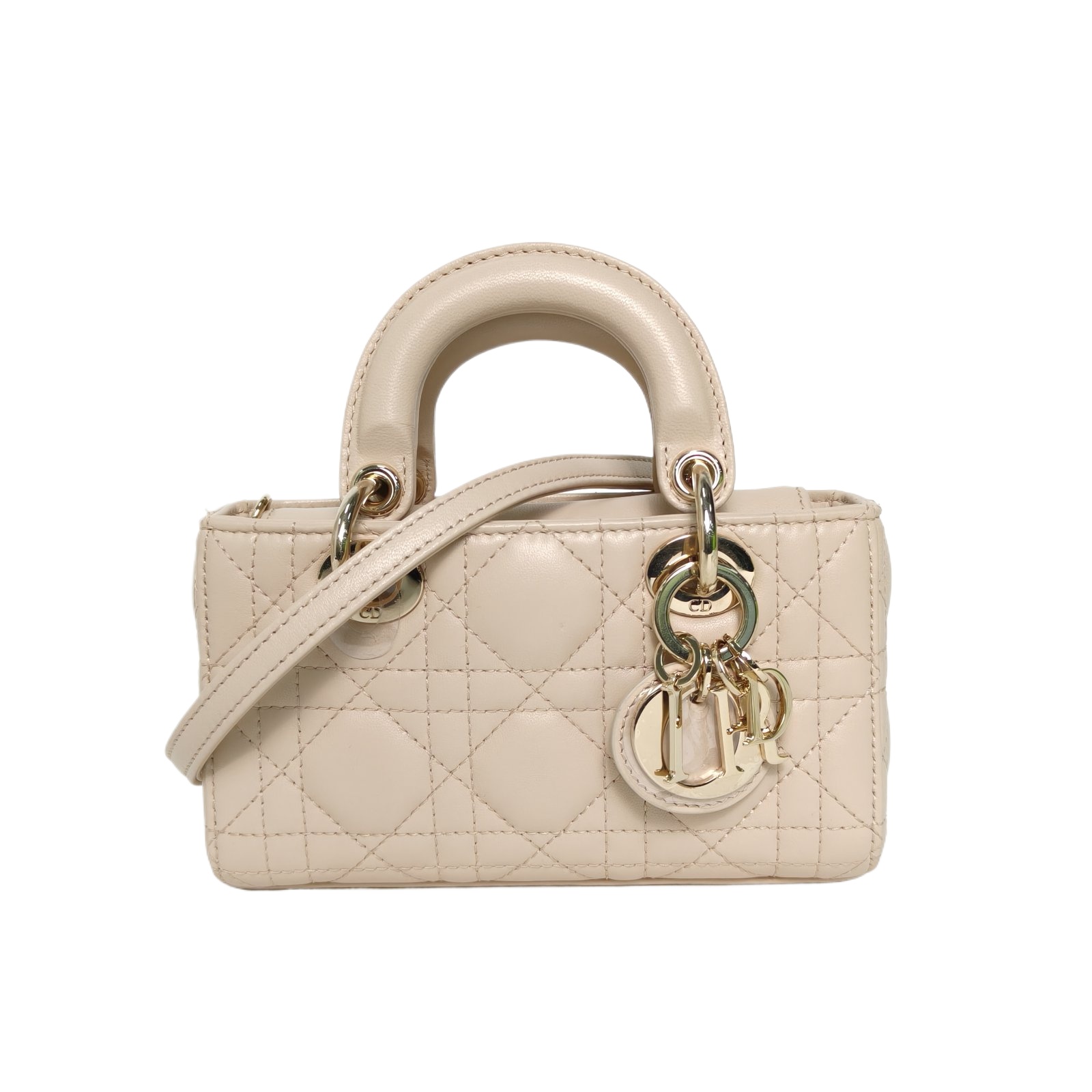 Dior Lady D-Joy Micro 16 Bag Beige Leather