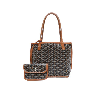 Goyard Anjou Reversible Tote Mini 20cm Gold Brown Coated Canvas