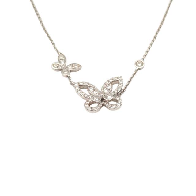 GRAFF Butterfly Double Motif Necklace With Diamonds 18K white gold