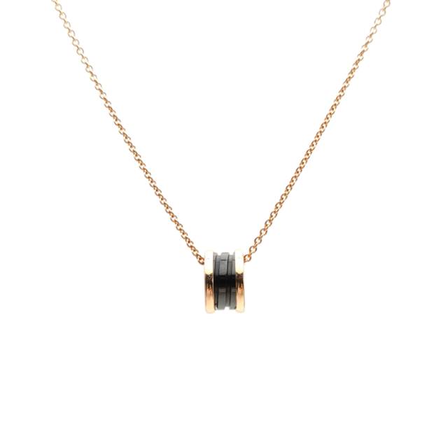 BVLGARI B.ZERO1 NECKLACE WITH BLACK CERAMIC 18K Pink Gold