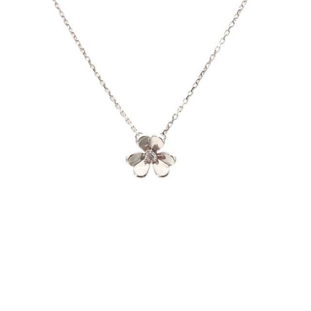 VAN CLEEF & ARPELS FRIVOLE MINI NECKLACE WITH DIAMOND 18K White Gold