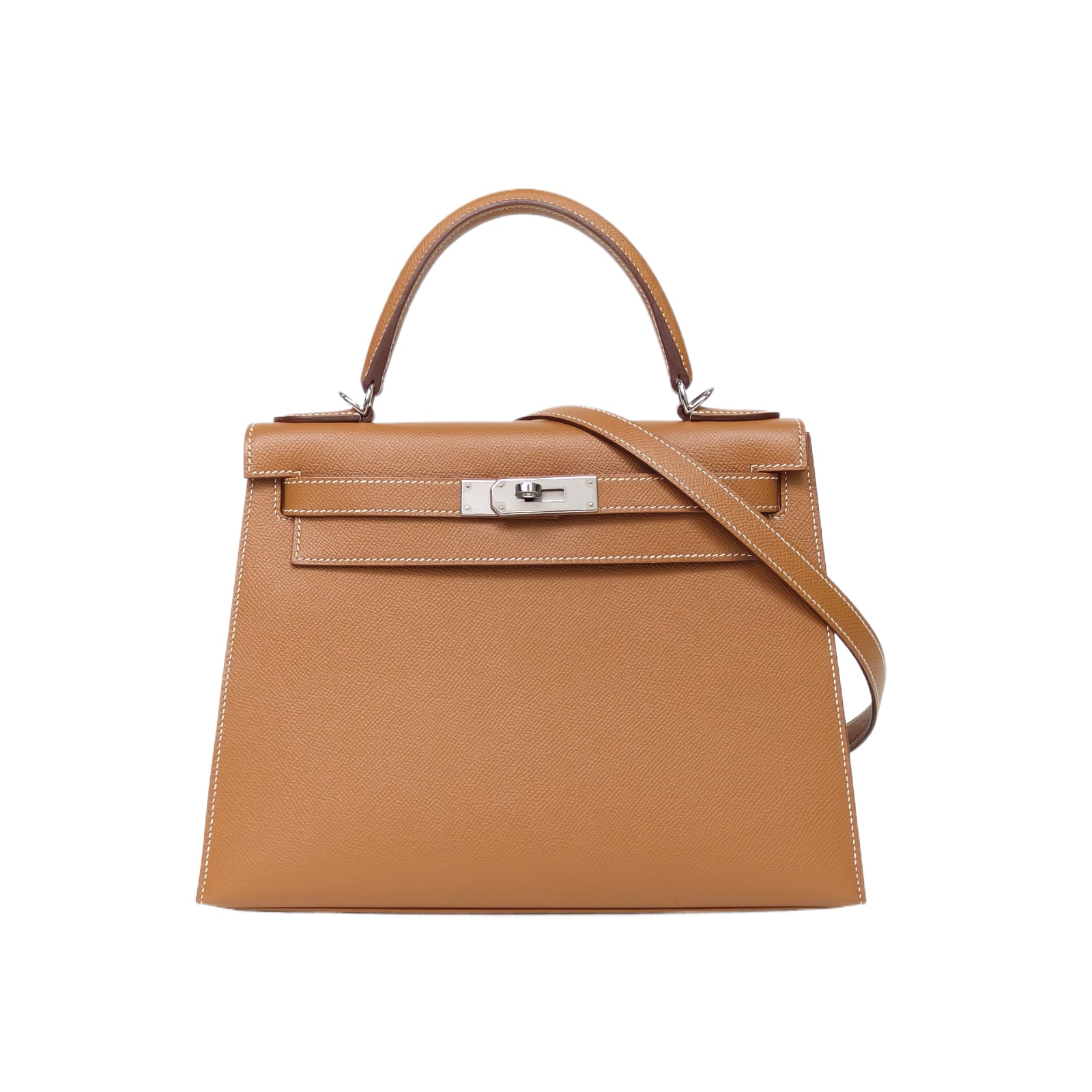 HERMES Kelly 28 Bag Gold Epsom Leather