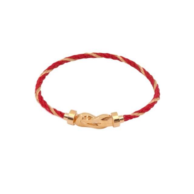 FRED FORCE 10 RED CORD BRACELET WITH DIAMONDS 18K Pink Gold