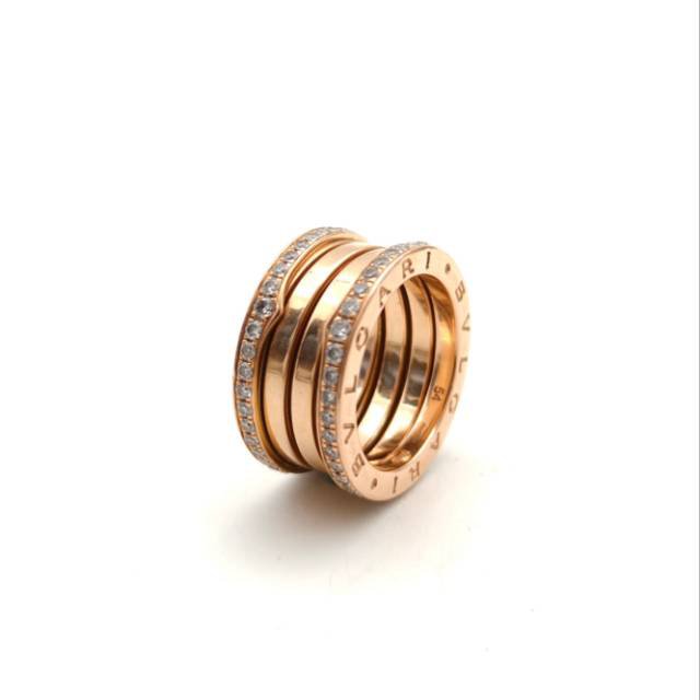 BVLGARI B.ZERO1 FOUR-BAND DIAMOND RING 18K PINK GOLD