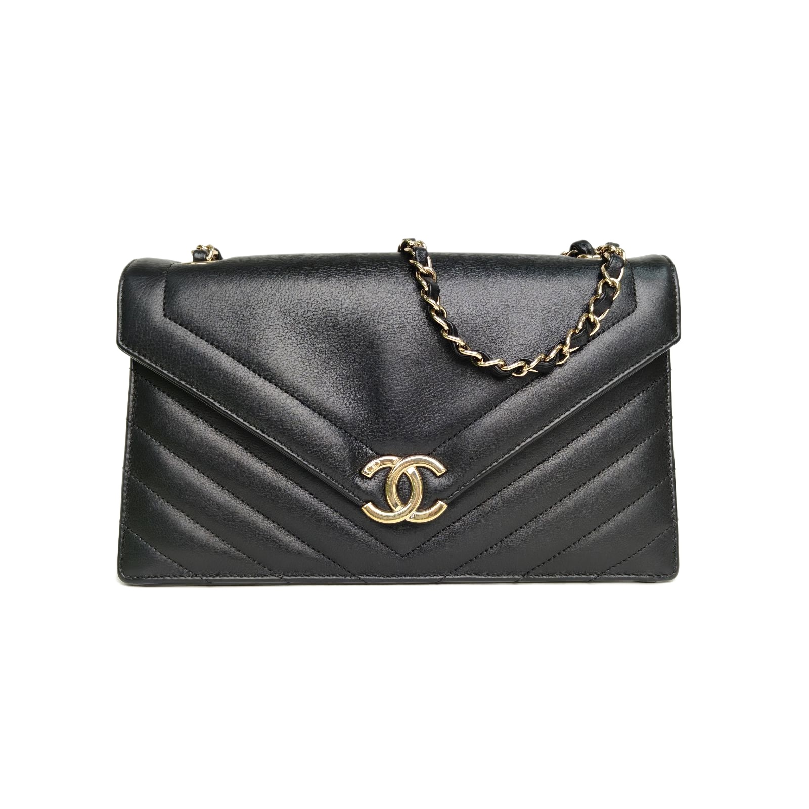 Chanel CF Seasonal Flap Bag Medium Black Leather