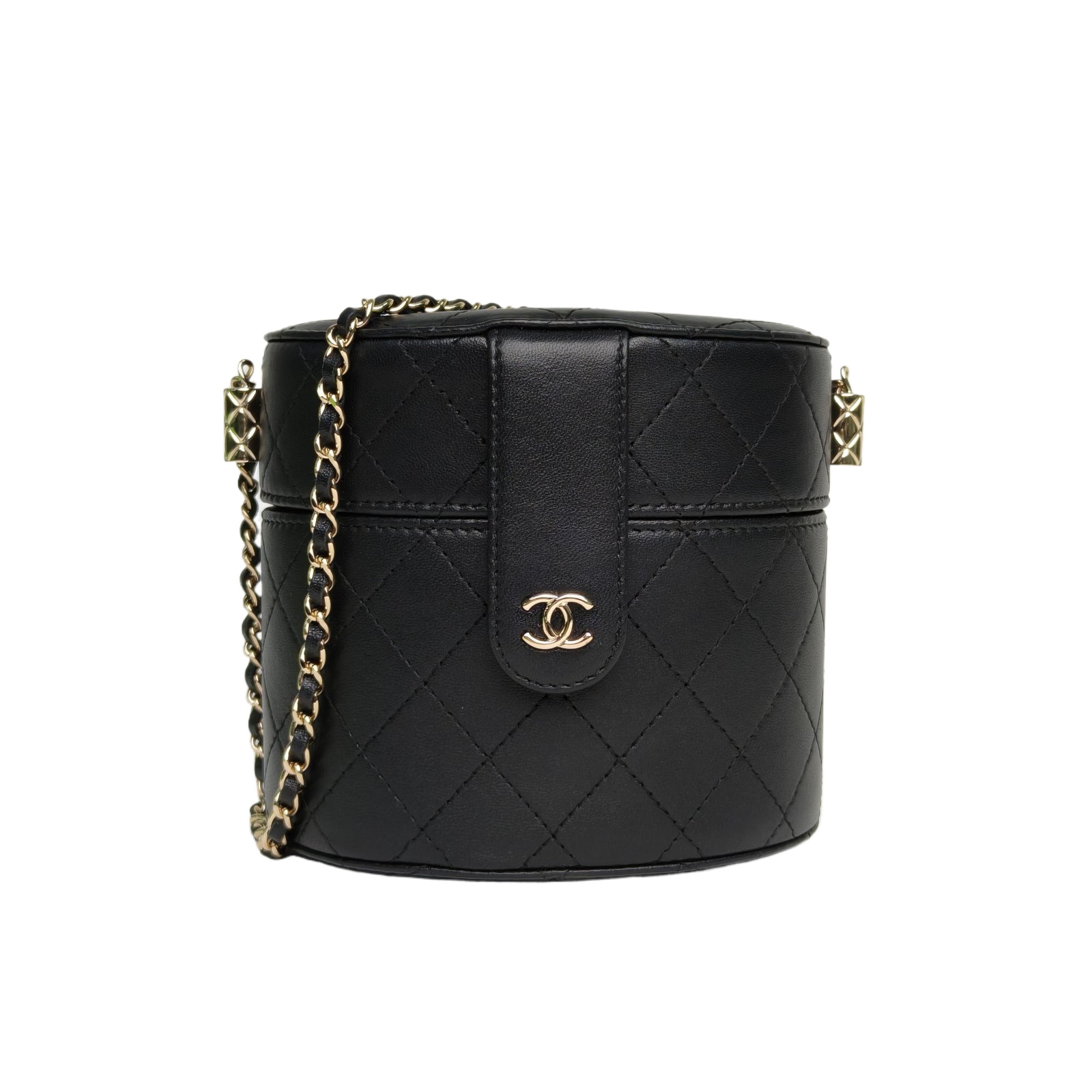 Chanel 21B Vanity Case Large 15.5cm Black Leather