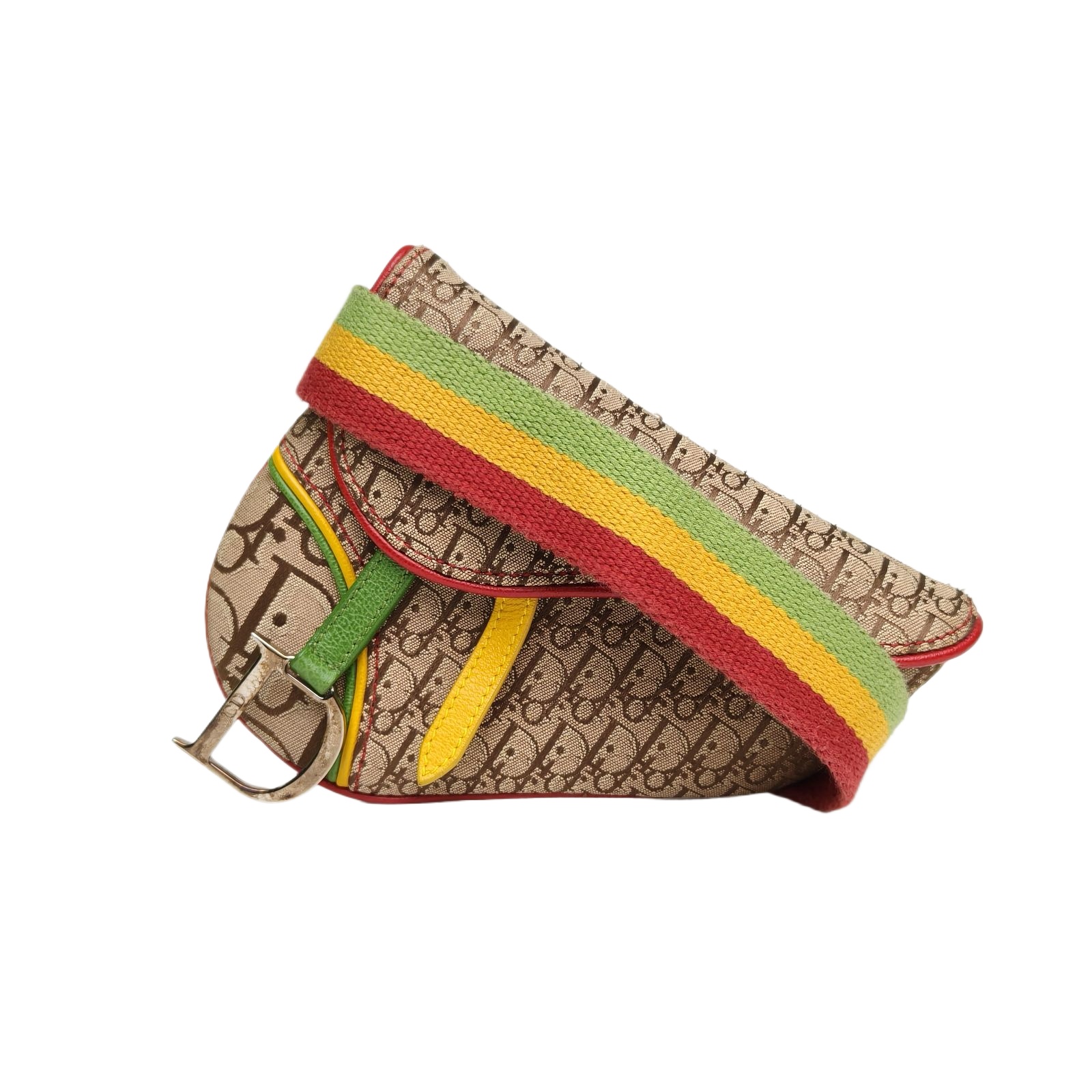 Dior Saddle Waist Bag 2004 Multicolor Canvas