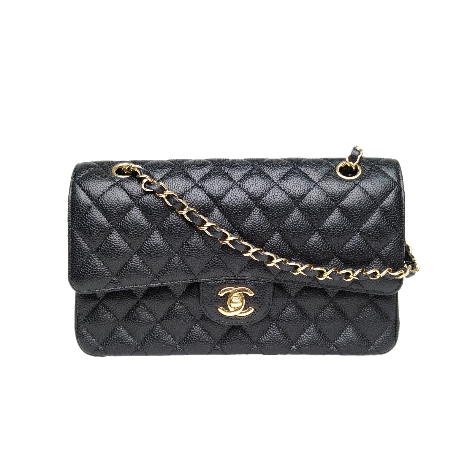 Chanel Classic Flap Medium 25.5 Black Caviar Leather