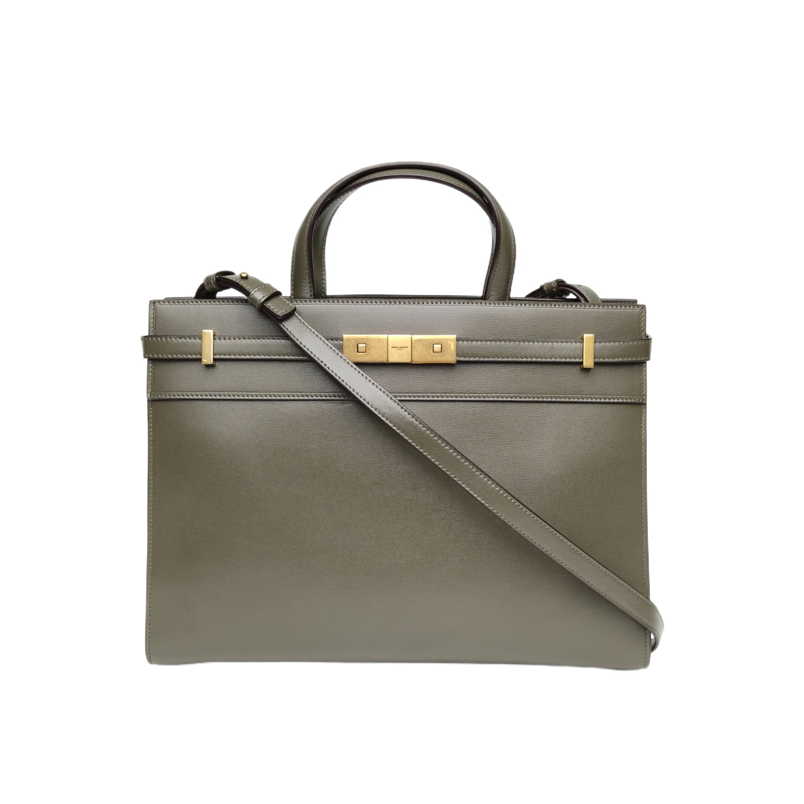 Saint Laurent Manhattan Box Large Green Leather