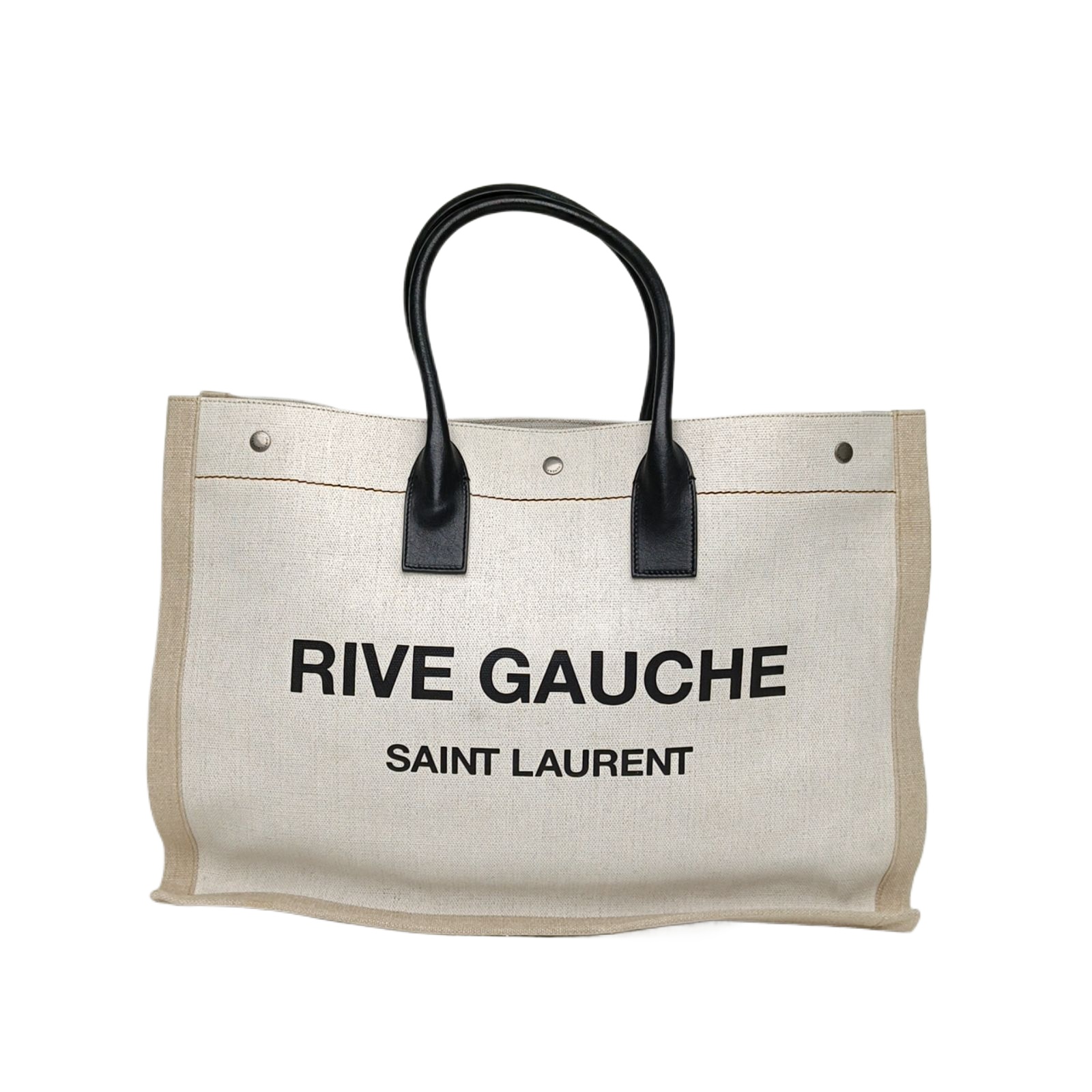 Saint Laurent Rive Gauche Tote Large Beige Canvas