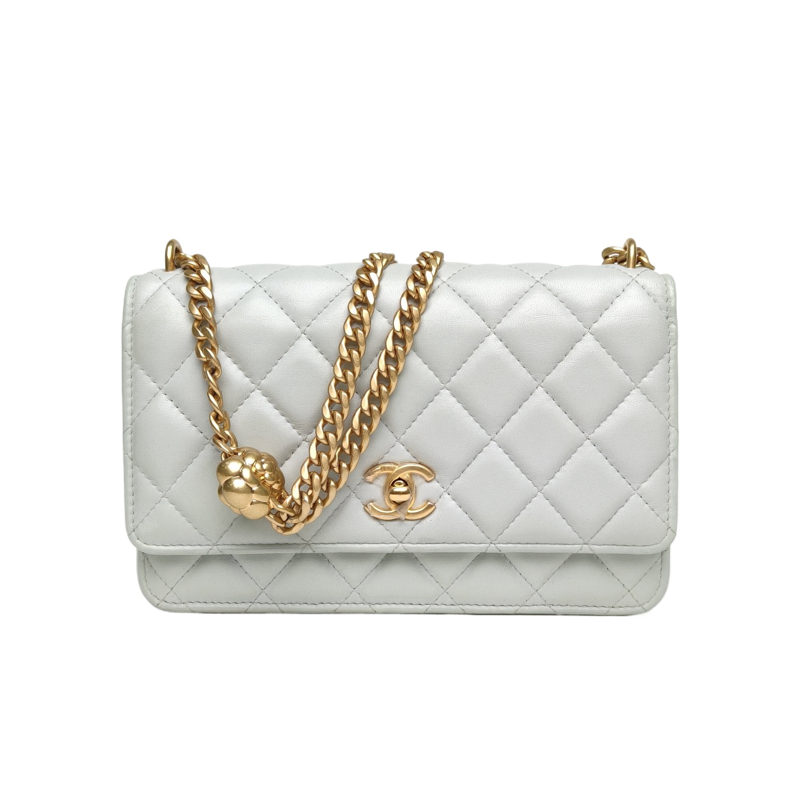 Chanel CF WOC 19 Light Blue Lambskin Leather