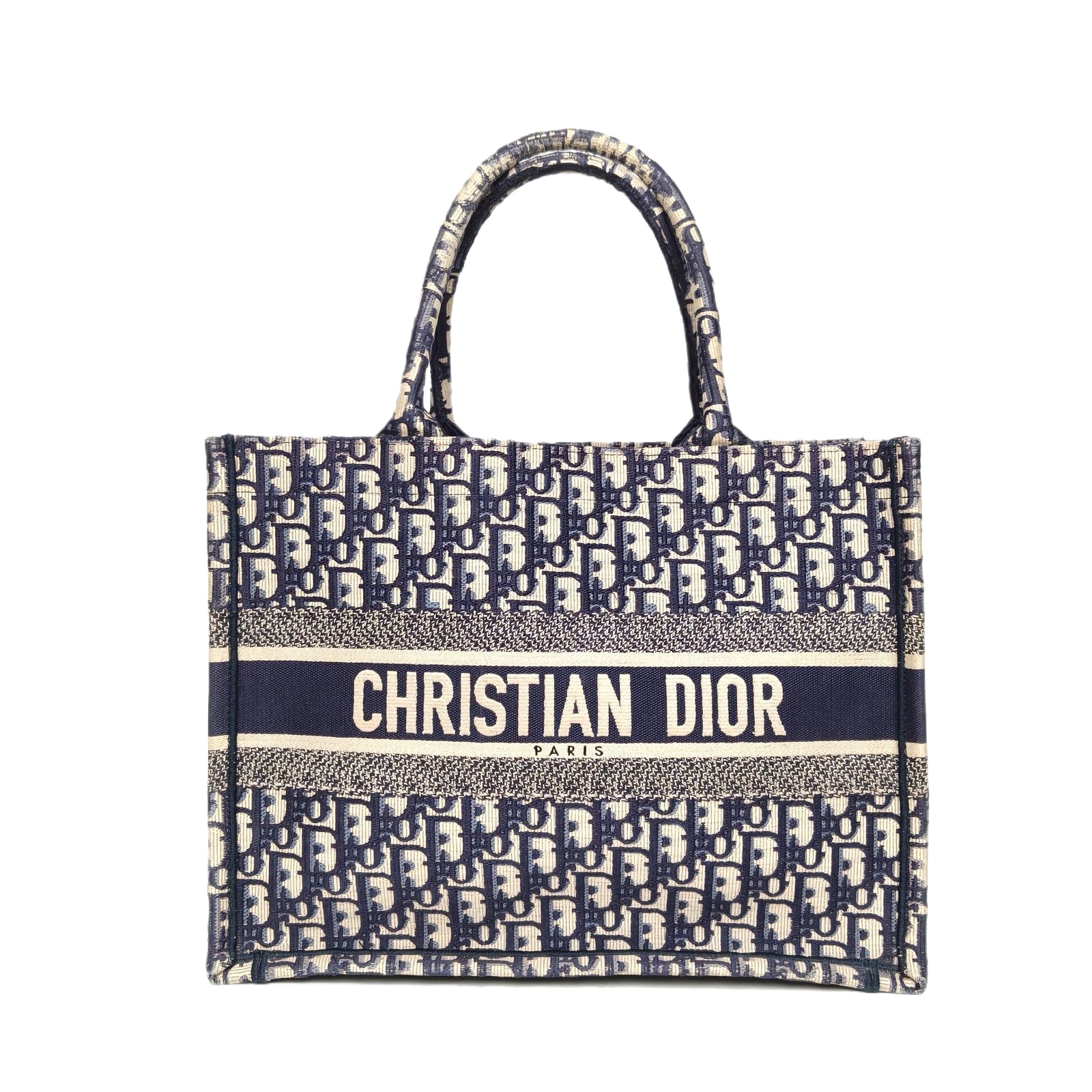 Dior Book Tote Medium 36 Blue Oblique Canvas