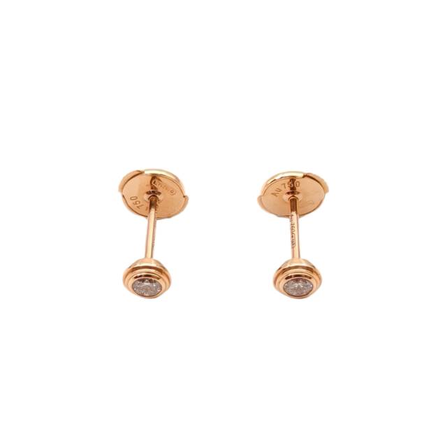 CARTIER LOVE Stud Earrings 18K Pink Gold with Single Diamond