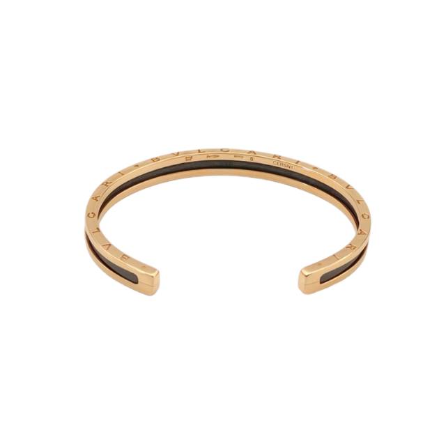 BVLGARI B.ZERO1 Open Bangle 18K Pink Gold with Black Ceramic