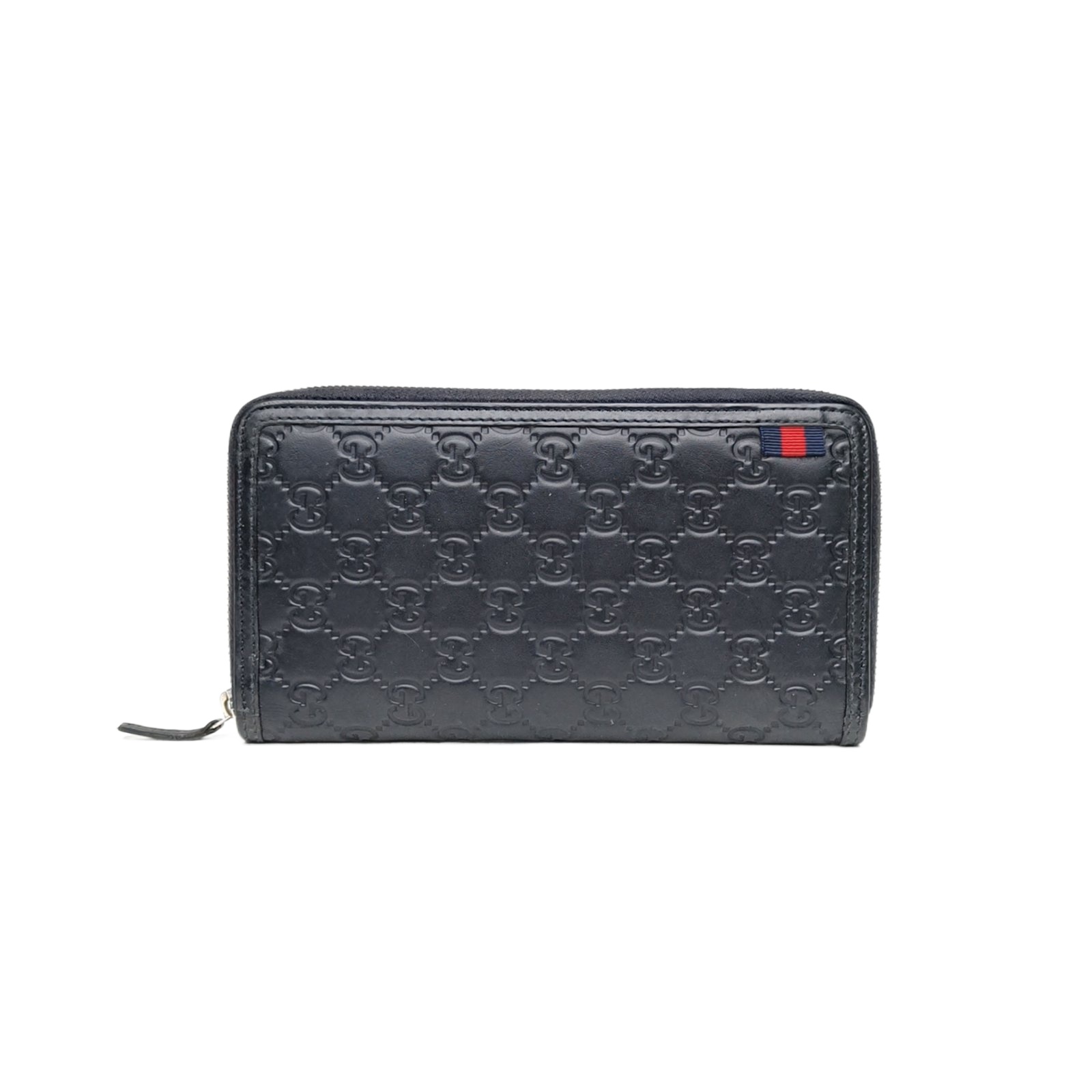 Gucci GG Marmont Zip Around Wallet Navy Leather