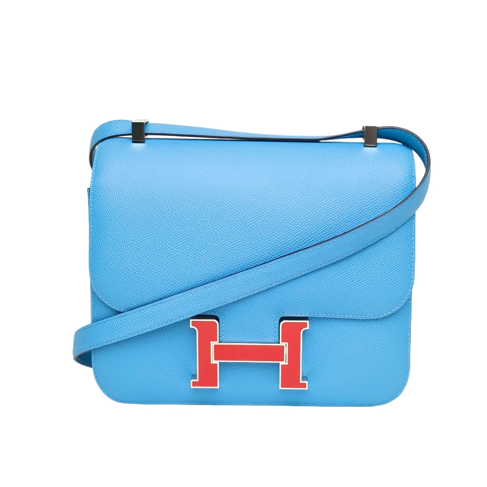 HERMES Constance 24 Bleu Paradis Epsom Enamel Hardware