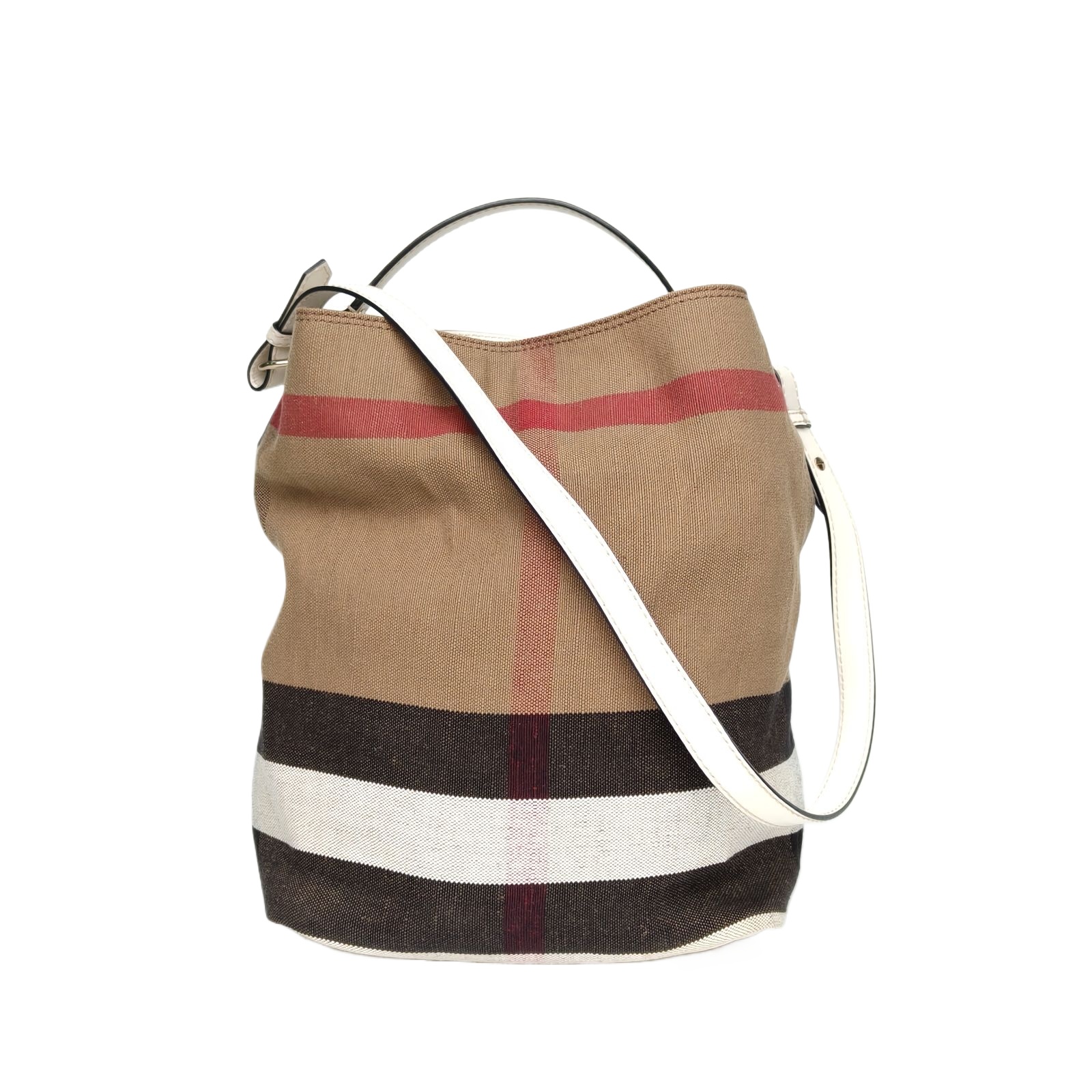 Burberry The Ashby Bucket Bag Check Canvas