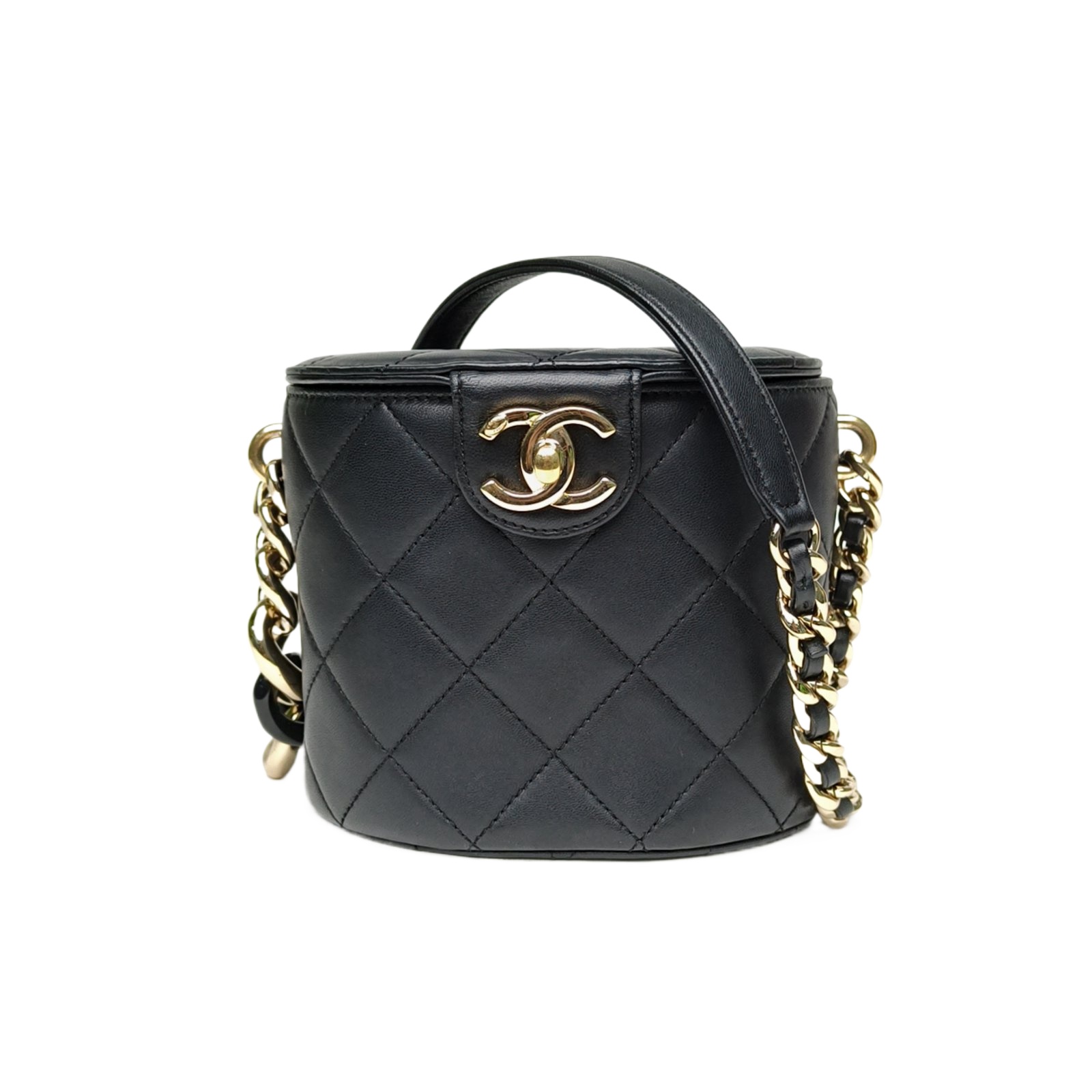Chanel Vanity Case Black Leather