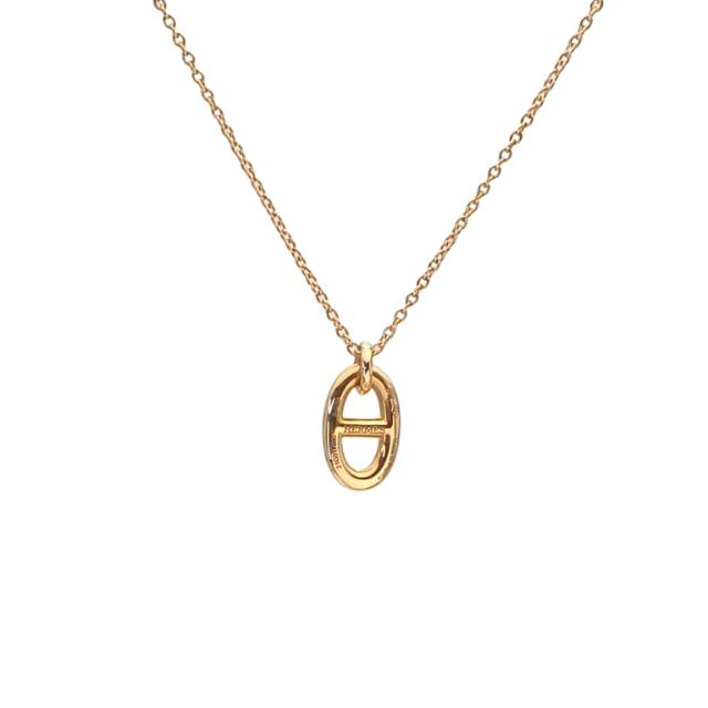 HERMES O Maillon Necklace 18K Pink Gold