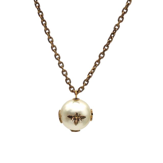 DIOR Bee Pearl Necklace Alloy