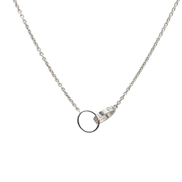 CARTIER LOVE Double Chain Necklace 18K White Gold