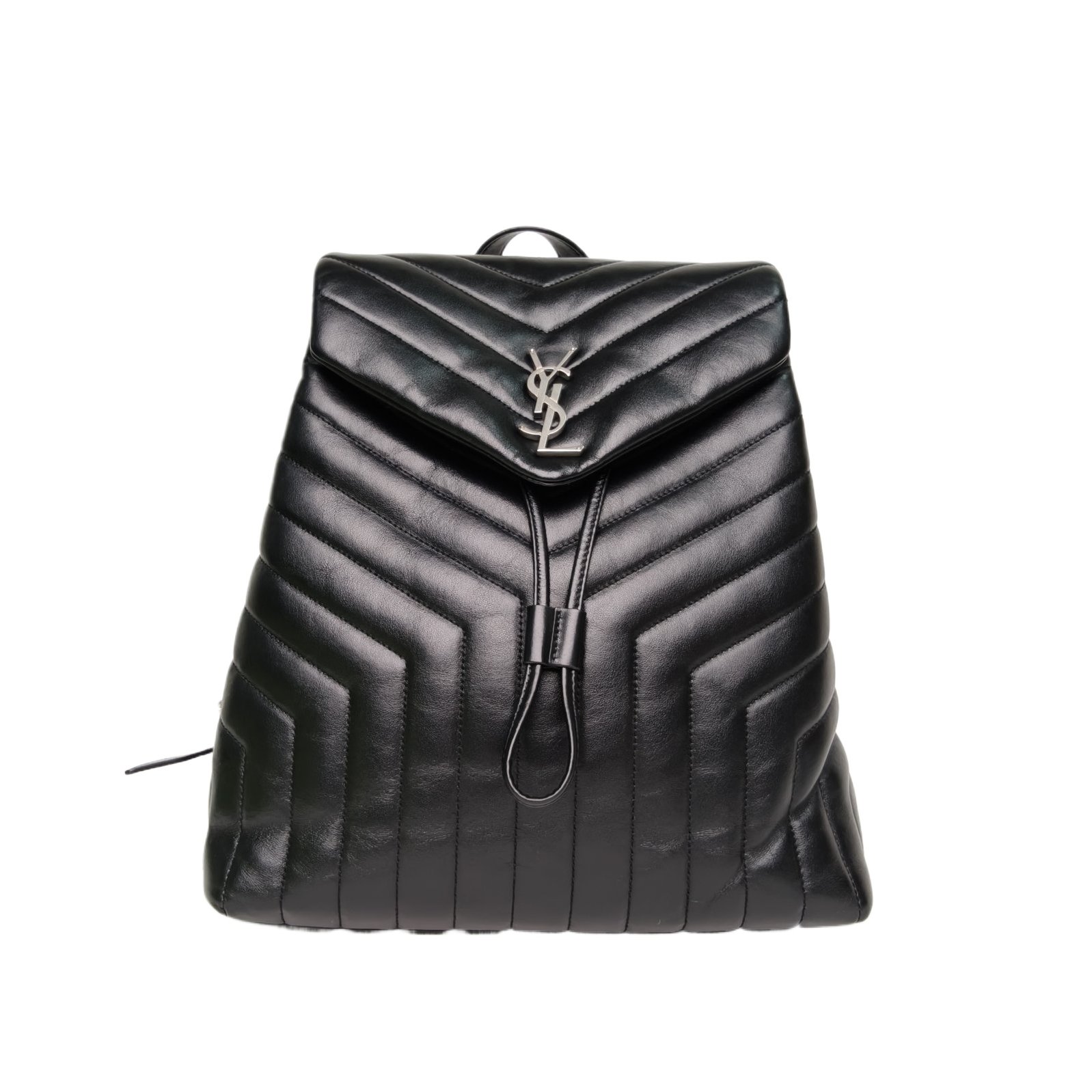Saint Laurent Loulou Quilted Backpack Black Leather